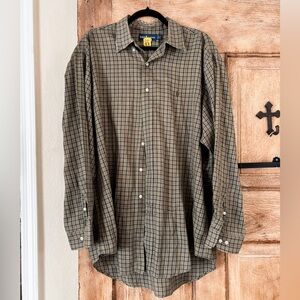 Ralph Lauren Yarmouth Men's Necksize 17 34/35 Plaid Button Down Shirt